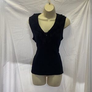 Chaps Ruffled V-neck Tank Top